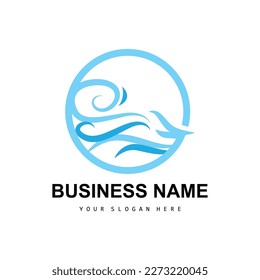 Beach Wave Logo, Water Wave Vector, Water Abstract Design, Illustration Template Icon