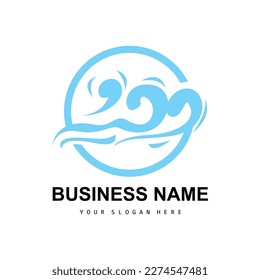 Beach Wave Logo, Water Wave Vector, Water Abstract Design, Illustration Template Icon