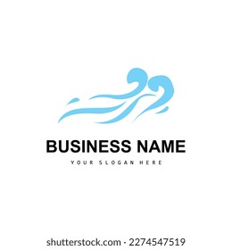 Logotipo de ola de playa, vector de ondas de agua, diseño de abstracto de agua, icono de plantilla de ilustración