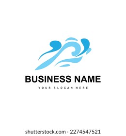 Beach Wave Logo, Water Wave Vector, Water Abstract Design, Illustration Template Icon