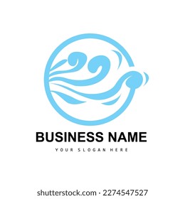 Beach Wave Logo, Water Wave Vector, Water Abstract Design, Illustration Template Icon