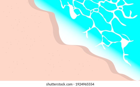 The beach and wave from top view for copy space , message, information, text , advertisement , announcement and other