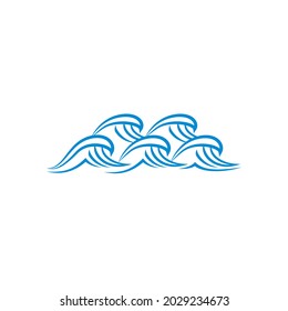 Beach waves icon design illustration template