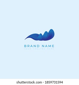 Beach waves logo, gradient blue color, can be used for travel logo, business logo, hotel logo, etc, eps file can editable