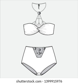 Beach wear Fashion Flat Templates