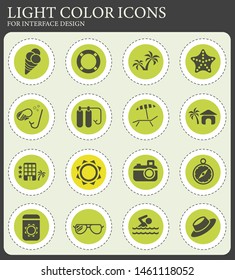 beach web icons for user interface design