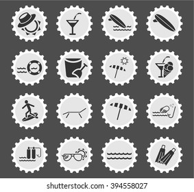 beach web icons for user interface design