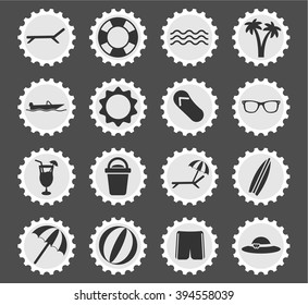 beach web icons for user interface design