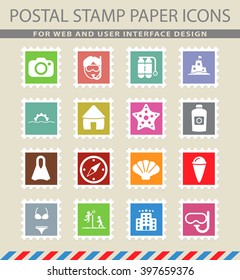 beach web icons for user interface design