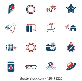 beach web icons for user interface design