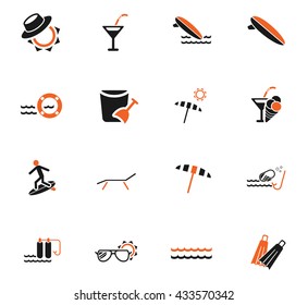 beach web icons for user interface design