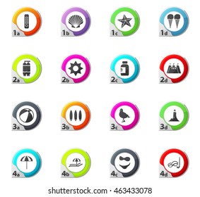 Beach web icons for user interface design
