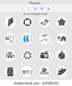 beach web icons for user interface design