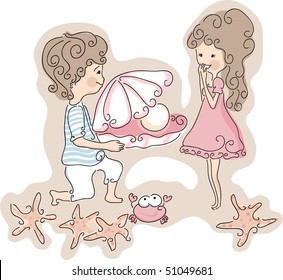 beach wedding set - engagement