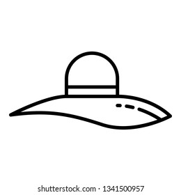 Beach woman hat icon. Outline beach woman hat vector icon for web design isolated on white background
