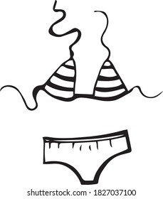 beach women's swimsuit vector. separate swimsuit for swimming vector.
