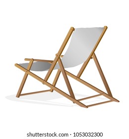 beach wooden chair on a white background