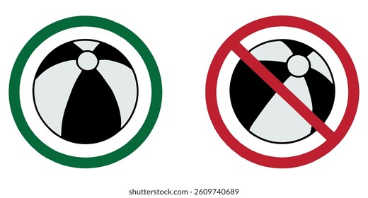 Beach Zone for Playing Ball Warning Signs