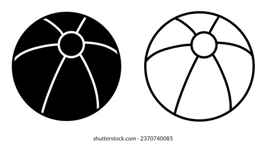 beachball black outline icon sports design template vector illustration