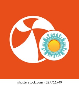 beachball summer vacation sun splashes label vector illustration eps 10
