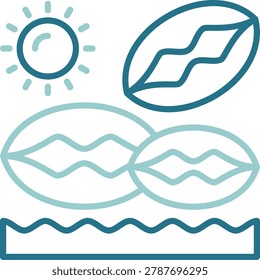 Beachcombing Creative Illustration Icon Design