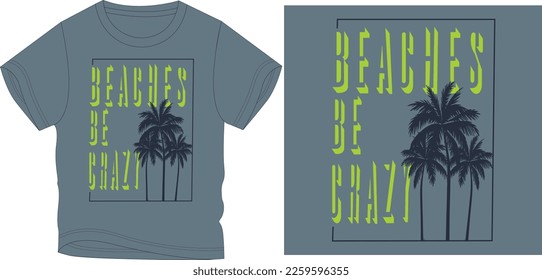 las playas deben estar locas Vector de diseño gráfico