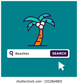 Beaches written on a browser search bar