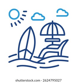Beachholiday Icon Element For Design