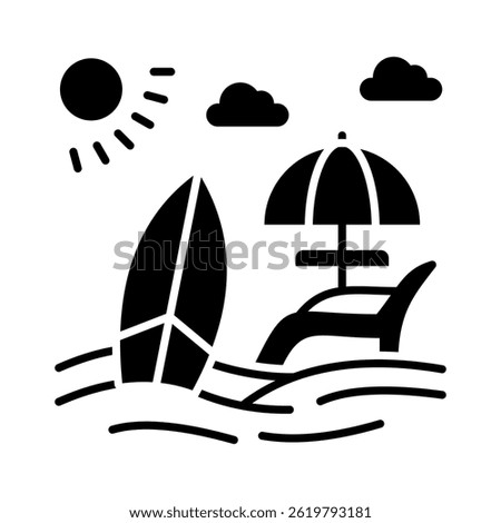 Beachholiday Icon Element For Design