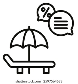 Beachside Bargains icon line vector illustration