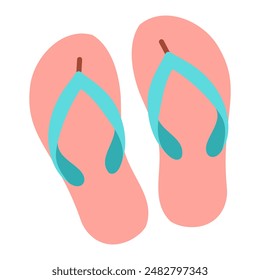 Beachside Steps: Pastel Flip-Flops Illustration