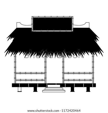 Beack kiosk stand in black and white