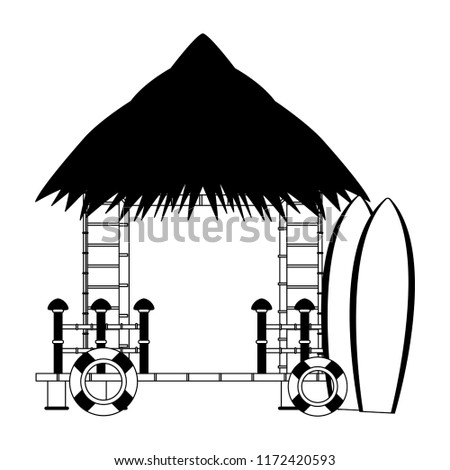 Beack kiosk stand in black and white