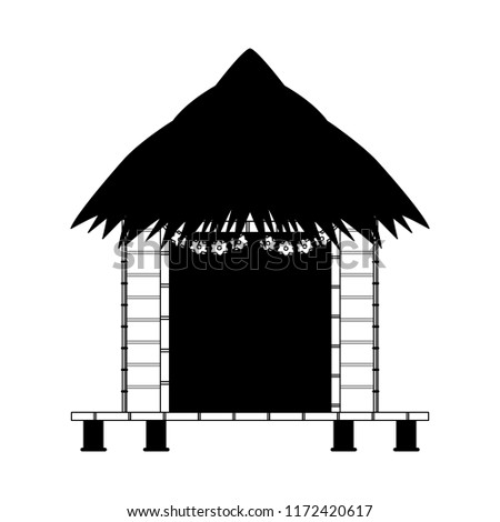 Beack kiosk stand in black and white