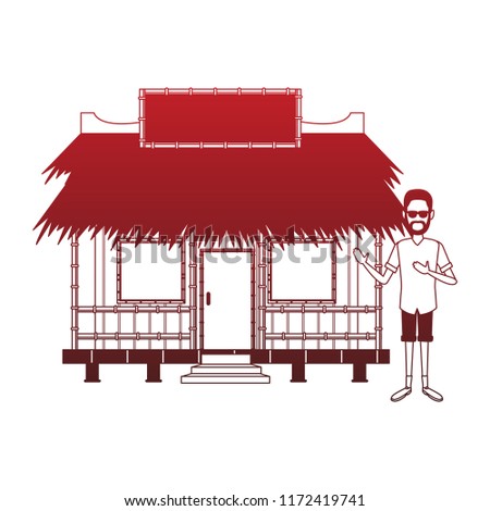 Beack kiosk stand red lines