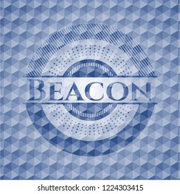 Beacon blue polygonal badge.