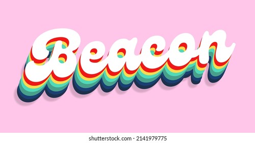 beacon Colorful typography. text effect word beacon