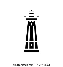 beacon emergency building glyph icon vector. beacon emergency building sign. isolated contour symbol black illustration