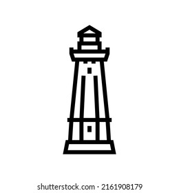 beacon emergency building line icon vector. beacon emergency building sign. isolated contour symbol black illustration