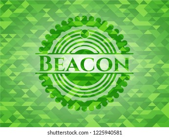 Beacon green emblem. Mosaic background