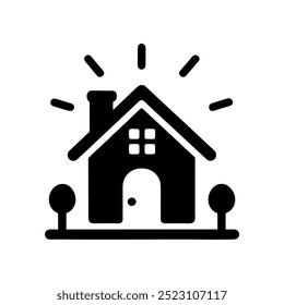 A Beacon of Homeliness: The Iconic Representation of Comfort and Shelter in a Simplified House Illustration