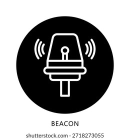 Botão De Ícone De Beacon Mini Ilustração, Use Para Desenvolvimento De Conceito Moderno, Impressão, Ui, Kit Ux, Web E Aplicativo. Vetor Relacionado A Bombeiro, Resgate E Muito Mais