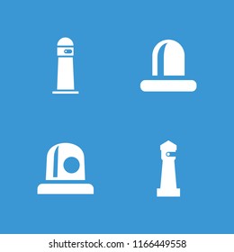 Beacon icon. collection of 4 beacon filled icons such as lighthouse. editable beacon icons for web and mobile.