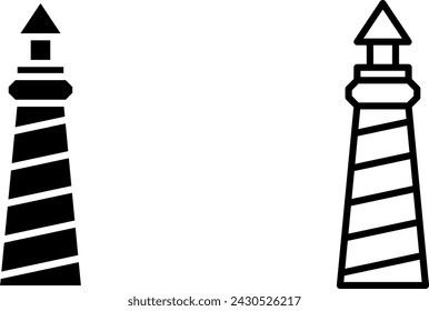 beacon icon, sign, or symbol in glyph and line style isolated on transparent background. Vector illustration