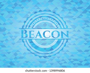 Beacon light blue emblem. Mosaic background