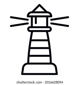 Beacon lighthouse icon. Outline beacon lighthouse vector icon for web design isolated on white background