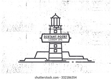 Beacon line illustration on a white background. Stock vector.