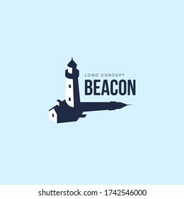 Beacon logo design template for a light background. Vector illustration.