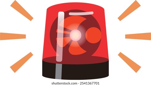 beacon,  red light, siren, simple, illustration