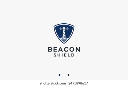 beacon shield logo design vector silhouette illustration